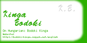 kinga bodoki business card